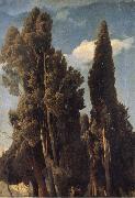 Johann Wilhelm Schirmer Cypresses oil painting artist